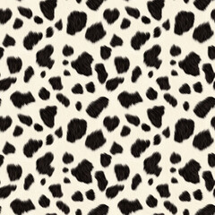 Cow fur, cow skin, wool spots. - photorealistic image. Seamless pattern. Animalistic trendy print. Cover, wallpaper, packaging for the brand