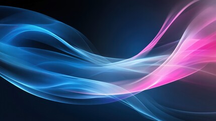 Naklejka premium Abstract Wave Background with Blue and Pink Gradient Flowing Light