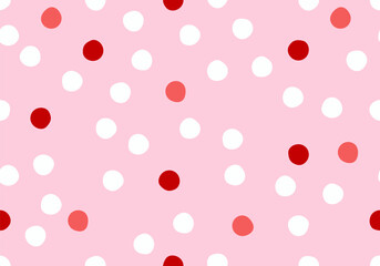 Seamless pattern with dots. Seamless pink polka dot pattern. Cute design abstract cute pink polka dots background. Abstract retro pink background