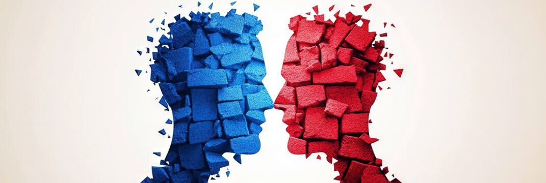 political divide with red versus blue