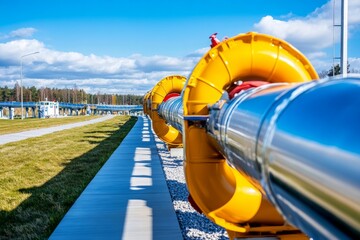 Industrial-grade biomethane pipelines efficiently distributing renewable gas to power grids