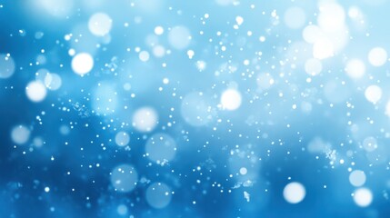 Obraz premium A serene abstract background featuring soft blue hues with sparkling light bokeh effects, creating a calming and dreamy atmosphere.