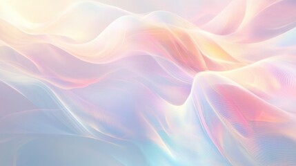 Obraz premium Soft pastel waves of color swirl gently, creating a tranquil and ethereal atmosphere, ideal for backgrounds or artistic projects.