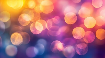A vibrant blur of colorful bokeh lights creating a festive and dreamy atmosphere.