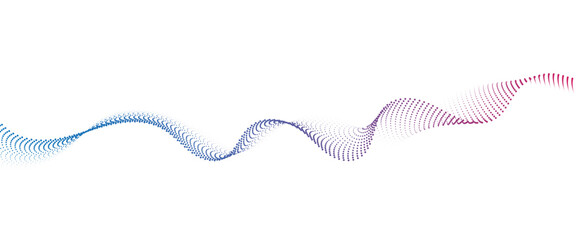 Flowing Dot Wave halftone gradient pattern on transparent background	
