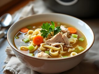 Delicious Homemade Chicken Noodle Soup Recipe with Carrots and Celery