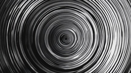 Obraz premium Close-up of a mesmerizing spiral pattern in black and white, conveying a sense of depth and movement.