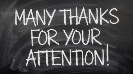 Thank you message on a chalkboard expressing gratitude to viewers
