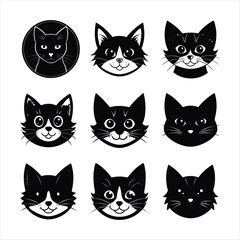 cute cat head silhouette