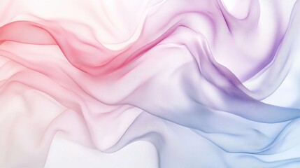 Obraz premium Delicate sheer fabric waves in soft hues of pink and purple, creating an elegant backdrop for creative designs.