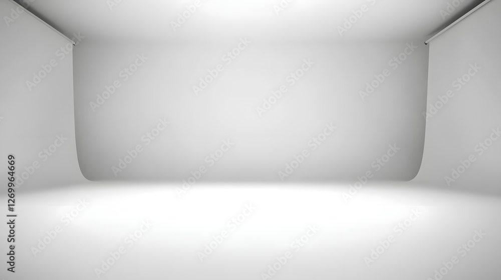 Poster empty white studio background. design for displaying product.