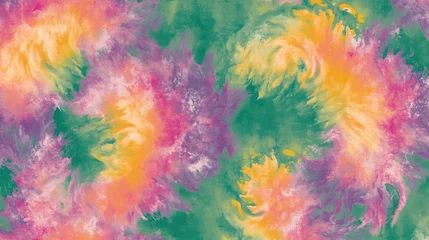 A vibrant abstract pattern featuring swirling shades of pink, orange, yellow, and green, creating a playful and energetic design.