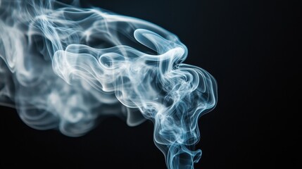 An ethereal swirl of smoke against a dark backdrop, creating a mesmerizing and abstract form.