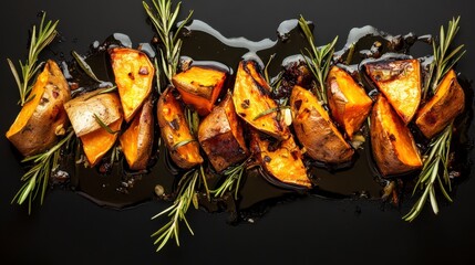 Roasted Sweet Potato Wedges with Rosemary and Garlic: A Delicious and Healthy Side Dish
