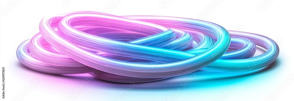 Poster transparent background png image with neon speed lines, illustrating the concept of big data traffic
