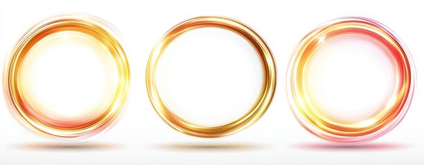 Modern abstract art is characterized by a ring background with a swirling, glowing effect, along with fire circles and sparkling, swirling patterns