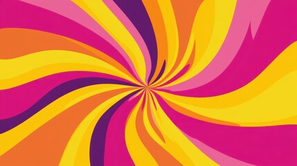 A vibrant swirl of colors featuring pink, purple, yellow, and orange, creating an energetic and dynamic abstract pattern.