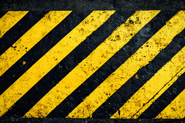 Fototapeta premium Grunge yellow and black diagonal stripes. black and yellow warning line striped background