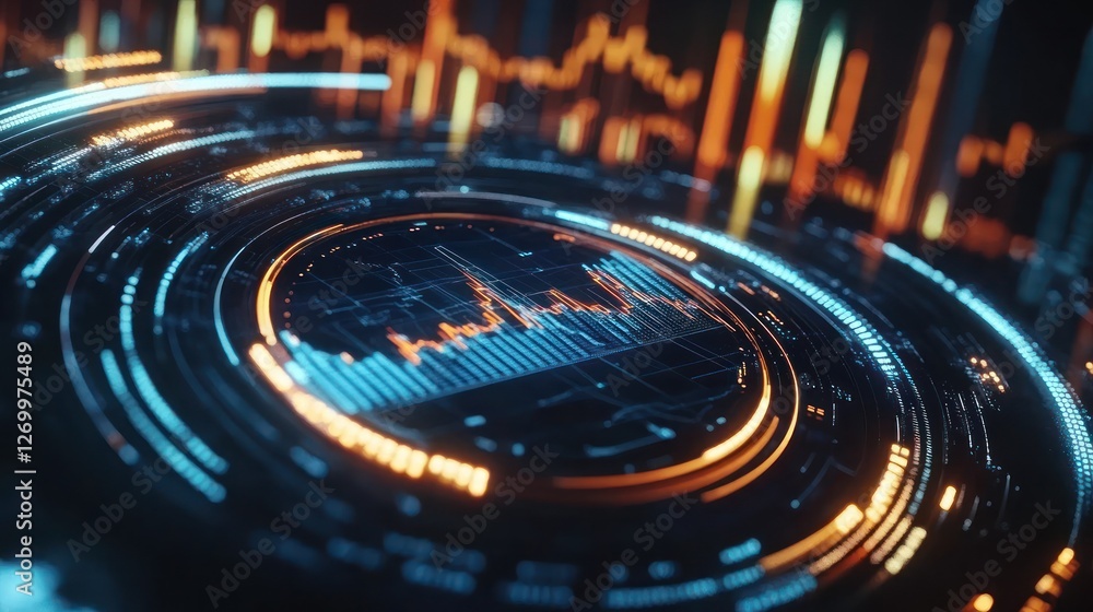 Poster abstract futuristic technology background with data analysis visualization