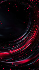Red neon wave technology background with glowing wave lines and smooth flow across dark background.
