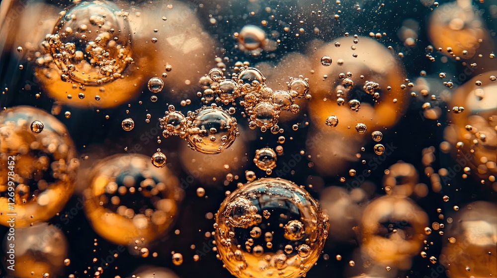 Poster bubbles rise through liquid, creating mesmerizing pattern of shi