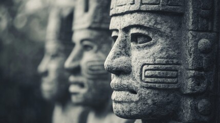 Mayan Stone Carvings Close-Up