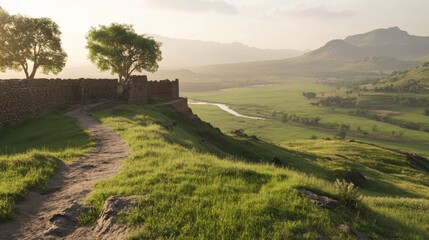 Fototapeta premium Mountaintop Fortress Overlook