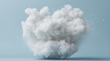 Abstract cloud explosion on light blue background. Possible use Stock photo