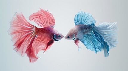 Obraz premium Beautiful pink and blue betta fish