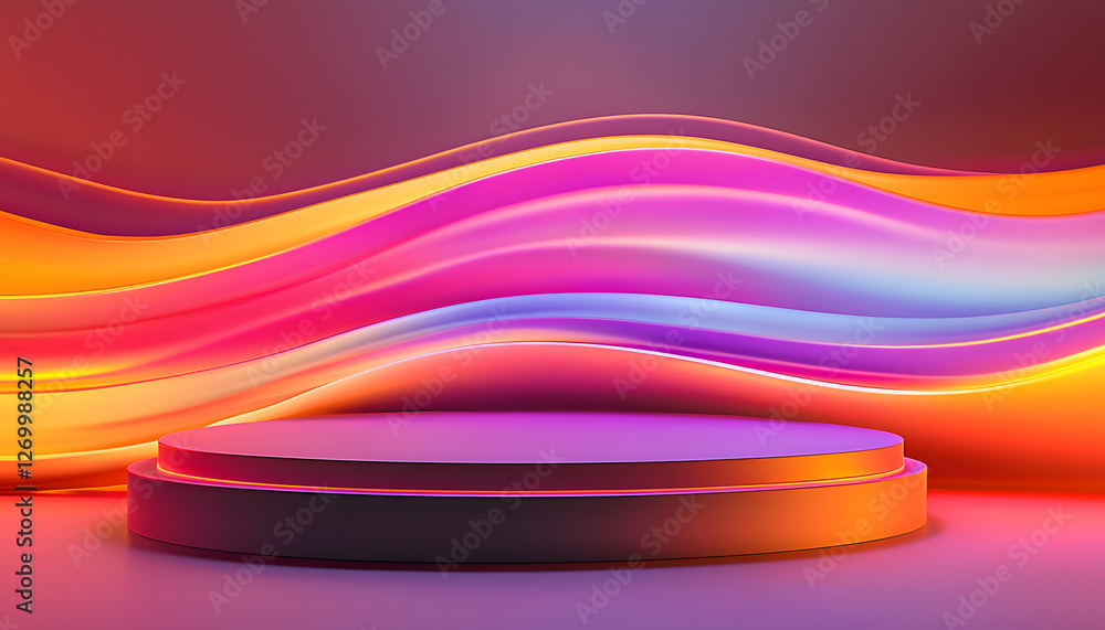 Poster dynamic colorful stage design event venue visual display vibrant environment aesthetic viewpoint cre