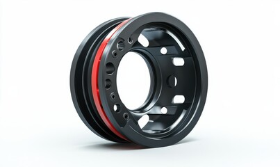 Fototapeta premium Forklift wheel from Stock Machinery, delivering on a white background.