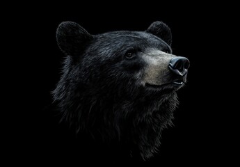 Black bear focus head wildlife mammal animal