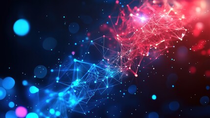 Obraz premium Abstract Technology Background with Glowing Lines and Connections