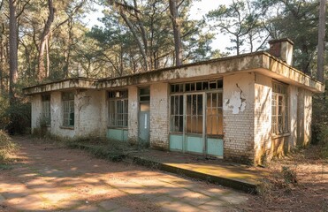 Demolish a home. The walls are being demolished. Breaking down the building. Old brick walls