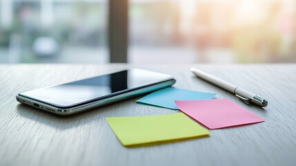 Messages, memos, desk. Important announcements submitted on paper
