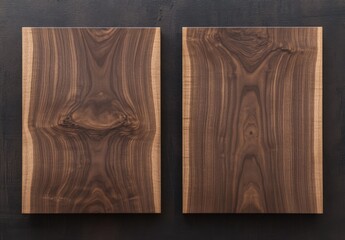 Black walnut wood texture from two boards oil finished