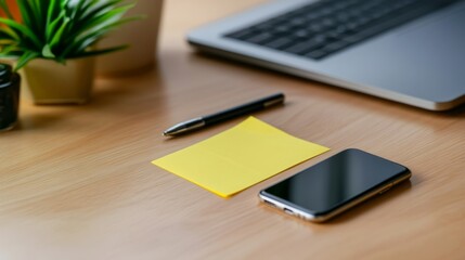 Messages, memos, desk. Important announcements submitted on paper