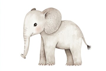 Obraz premium Charming baby elephant stands playfully, showcasing gentle featu