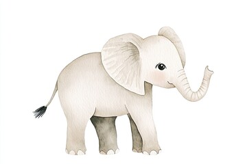 Obraz premium Playful baby elephant with soft features and gentle expression,