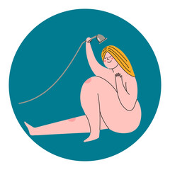 Relaxing Shower Self Care Moment Illustration