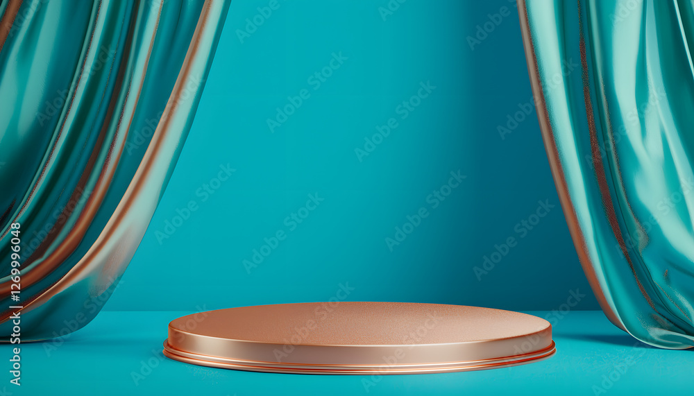 Poster stage setup for a creative presentation studio visual display modern environment eye-level view inno