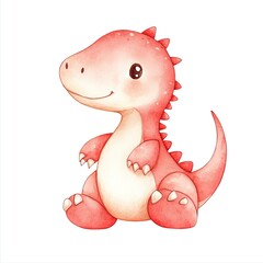 Cute dinosaur character with rosy cheeks and playful expression,