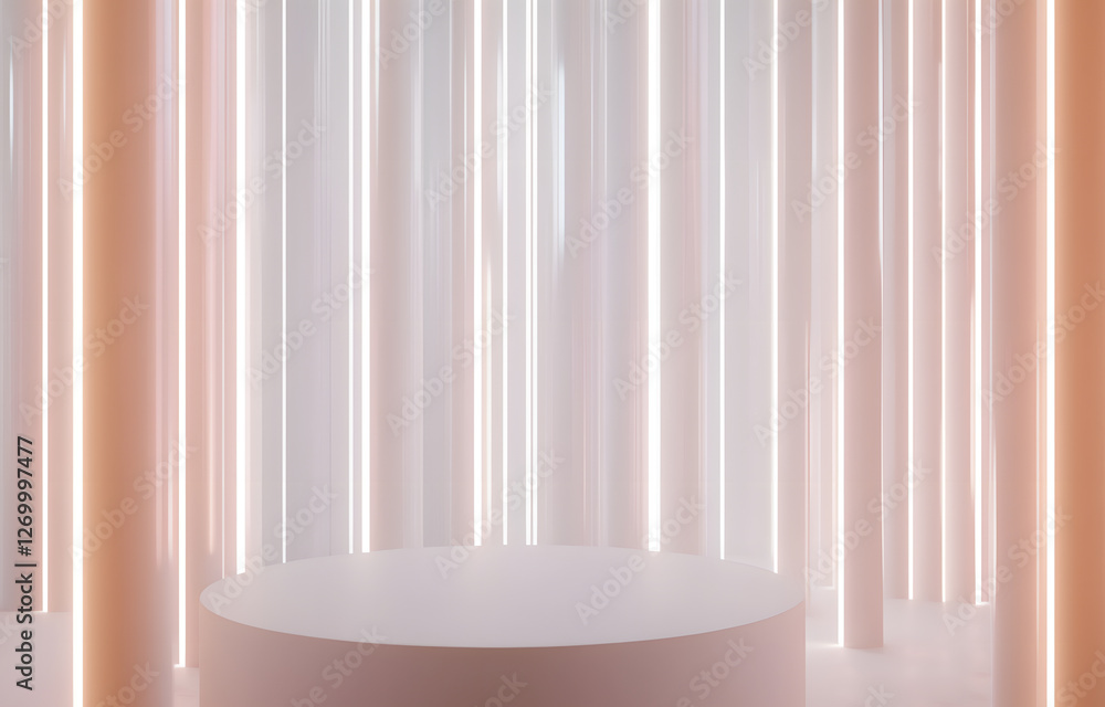 Aufkleber illuminated stage setup for modern event studio abstract design bright environment wide angle creati