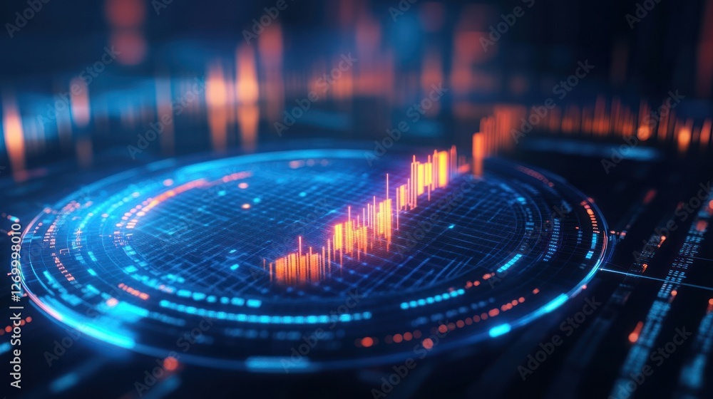 Poster abstract financial chart high technology visualization background