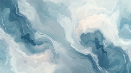 Obraz premium Ethereal Blue Abstract: Soft, Flowing Lines and Serene Color Palette
