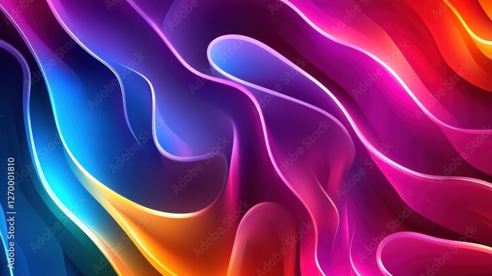 Poster colorful abstract waves background with smooth gradient and lines