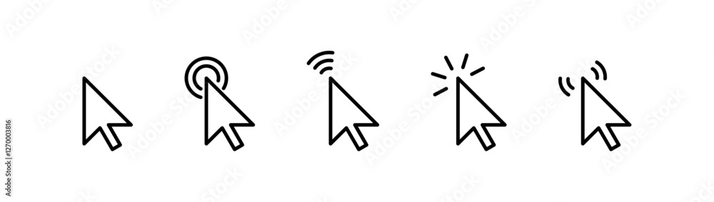 Aufkleber cursor pointer icons for digital interaction