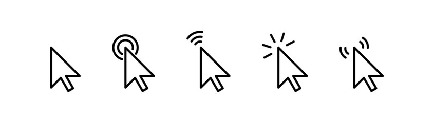 Cursor pointer icons for digital interaction