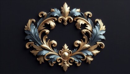 Luxury Gold Baroque Ornament Frame & Corner Design – Vintage Floral Filigree Border