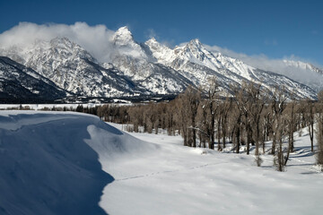 Tetons in winter; Grand Teton NP; Wyoming 